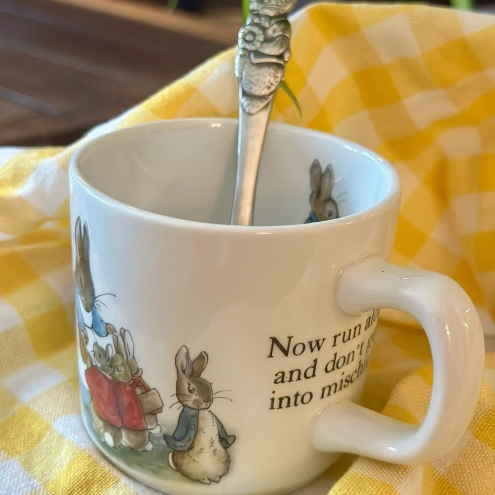 Wedgwood Peter Rabbit Childs Bowl and Cup Dish Set with Fork